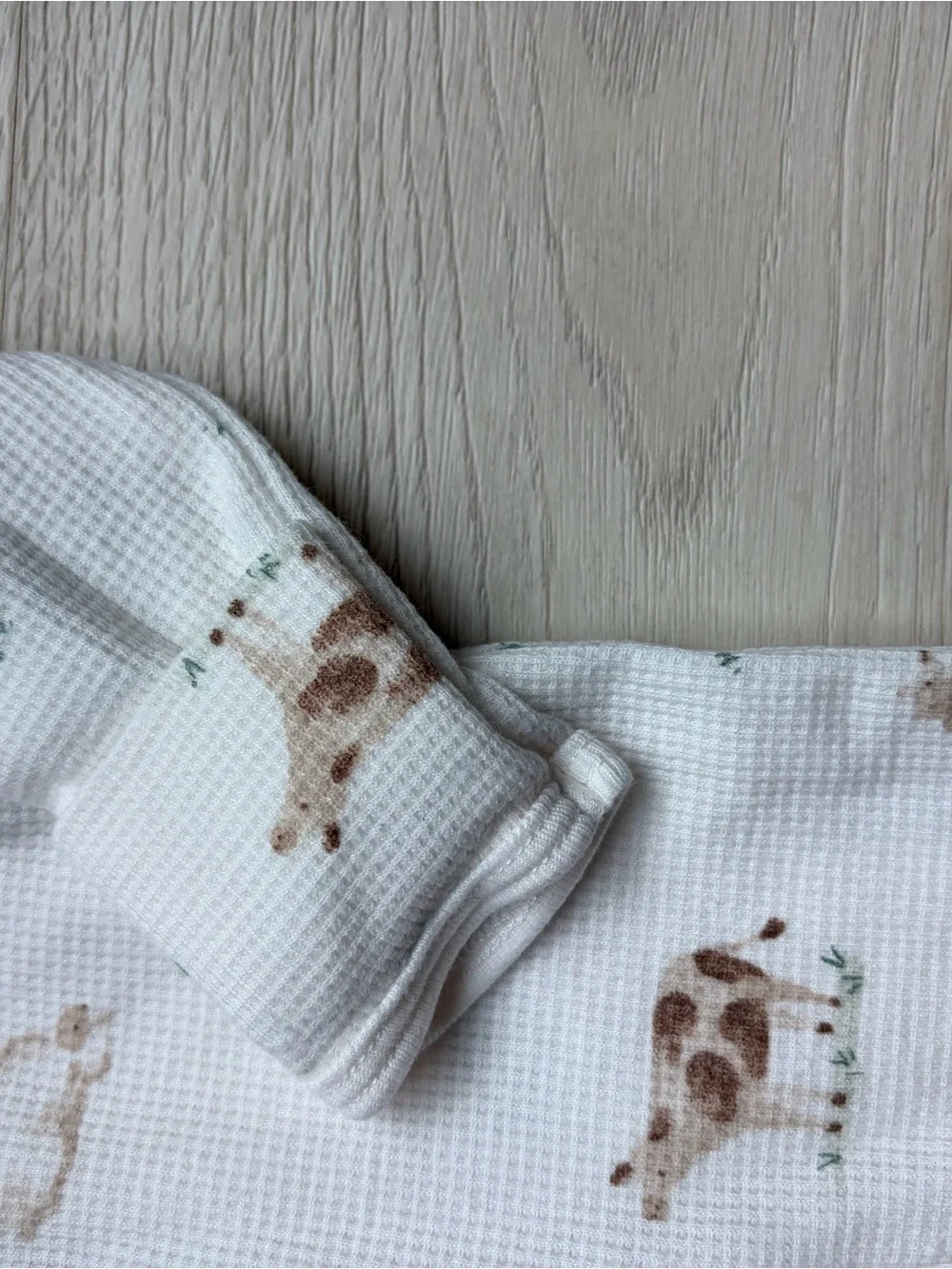 Carter's White Fram print Print Waffle Footed Pajamas